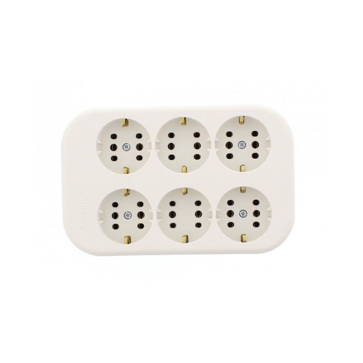 Разклонител Legrand, Multi-Priza, 6 гнезда, 2P T, Без кабел, Бял