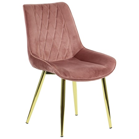 Scaun pentru living HTS-6020, Metal/Stofa, Cadru auriu, 53x62,5x82 cm, Somon