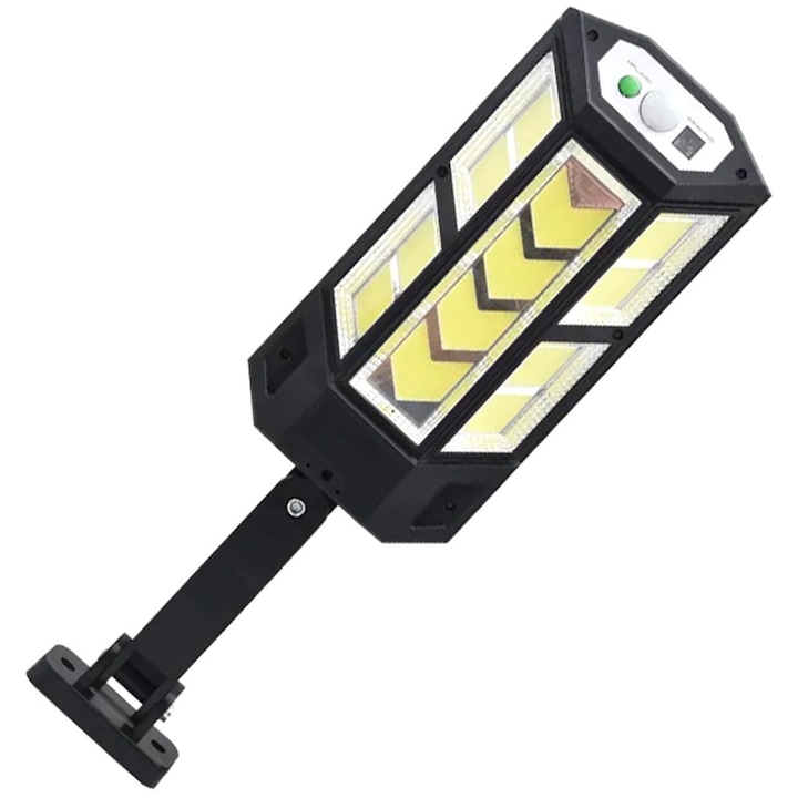 Lampa solara LED cu senzor, ZakupyTV, Plastic, 300W, 24.5 x 11 x 3.5 cm, Negru