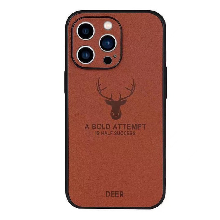 Husa de telefon, Xyxanmo, Piele, Pentru iPhone 14 Plus, Maro