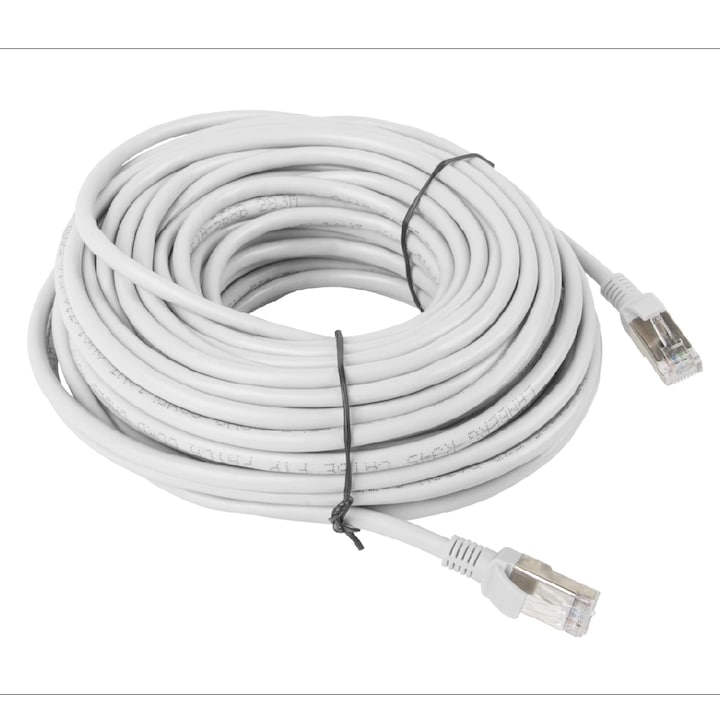 Cablu Zik UTP Retea, Gri, Ethernet Cat 5e, 50m Lungime, Conector RJ45