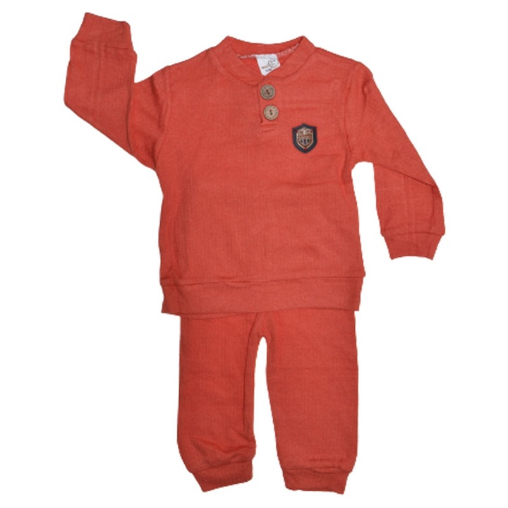 Compleu 2 piese bluza cu maneca lunga si pantaloni pentru baieti melish bebe 020823, Rosu 99750