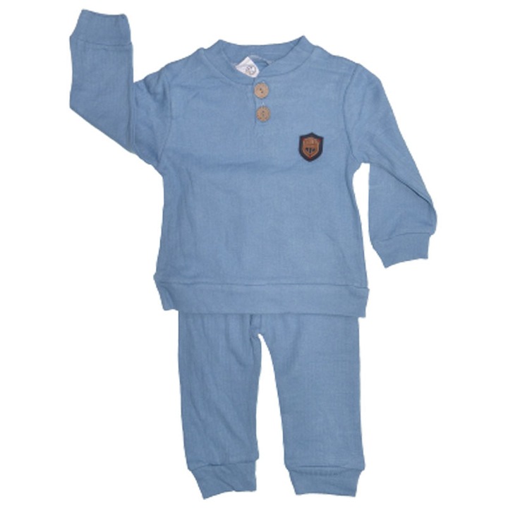 Compleu 2 piese bluza cu maneca lunga si pantaloni pentru baieti melish bebe 020823-1, Albastru 99754