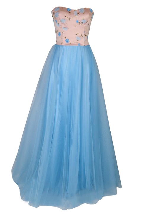 Rochie lunga cu broderie