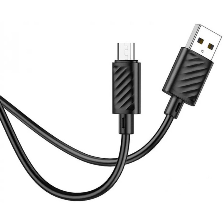 Daden adat- és töltőkábel, ultra ellenálló, USB-Micro USB, gyorstöltés, 2,4 A, 1 méter, fekete
