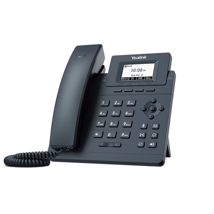 Telefon VoIP Yealink SIP-T30, 2x RJ45 100Mbps, ecran LCD, HD Voice, suport YDMP/YMCS, Grey Classic