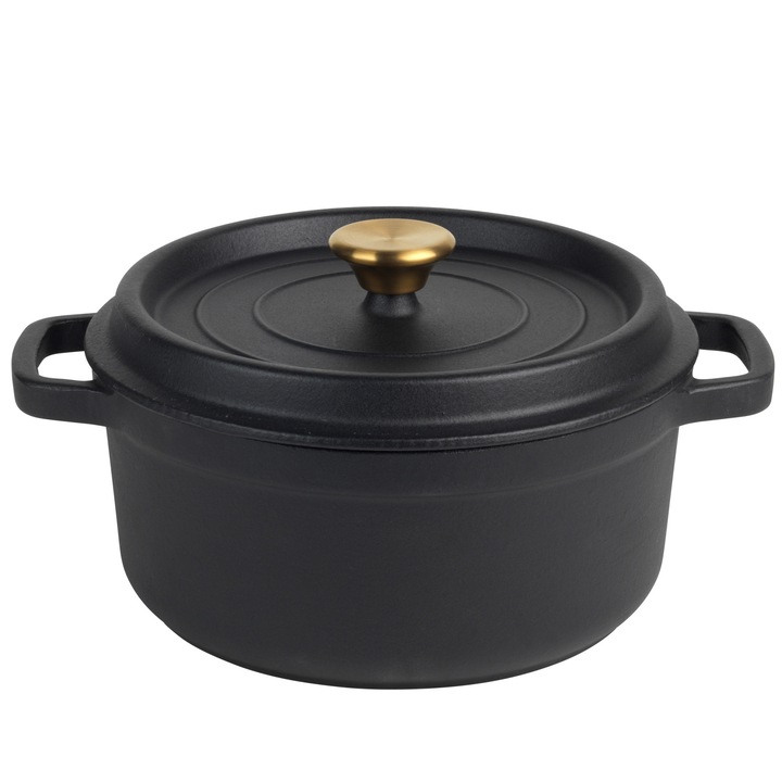 Oala cu capac Russell Hobbs, fonta, 24 cm, 3.4 L