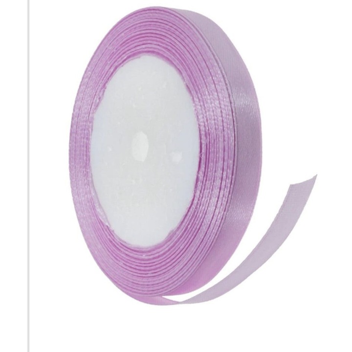 Panglica satinata, latime 1 cm, 1 rola 22.9 m lila