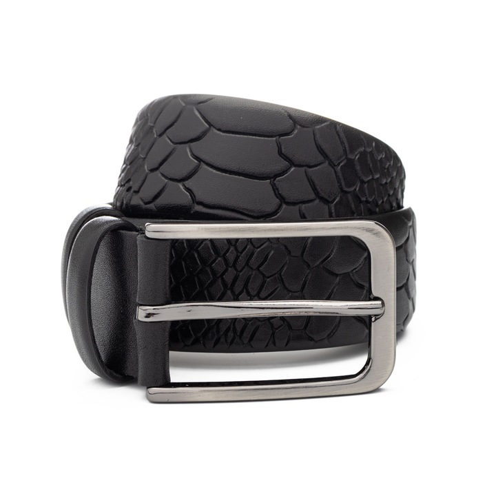 Curea, piele, barbati, Toro Nero, Neagra, Small, Night, Negru, 110