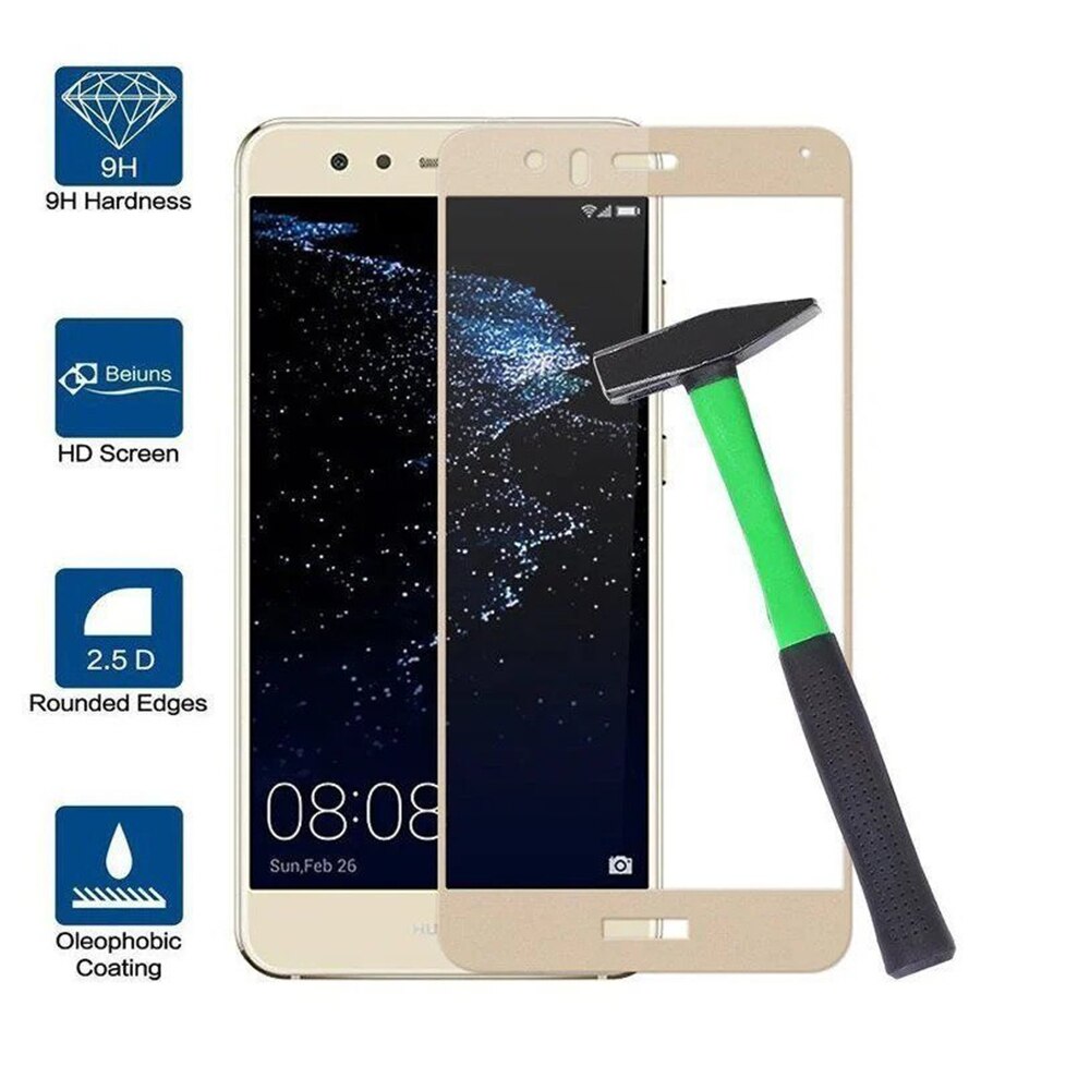 Folie din sticla 5D securizata Compatibil cu Telefon, Compatibila cu Huawei P9 Lite Mini, Full Glue, Premium, Gold