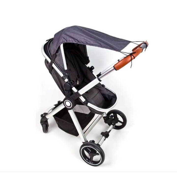 Сенник за слънцезащита, за бебешки колички, универсален, черен, UV 50+ с щипки