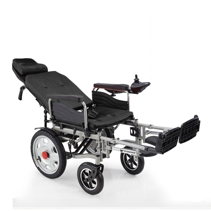 Elektromos kerekesszék idősek vagy mozgássérültek számára, 6001-es modell, 12Ah ólom-savas akkumulátor, lehajtható háttámla