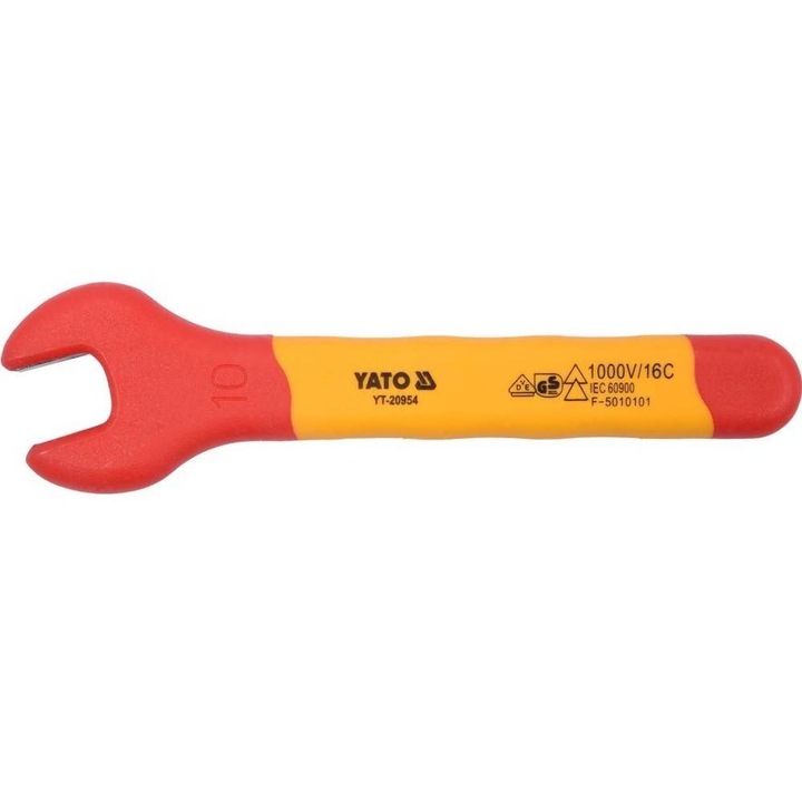 Фиксиран отвор на гаечен ключ 10 mm, изолиран Yato 1000 V VDE, дължина 110 mm