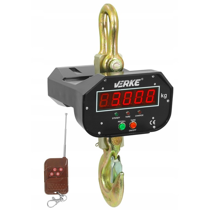 Cantar electronic portabil 3000kg tip macara digital cu carlig si telecomanda (V06126)