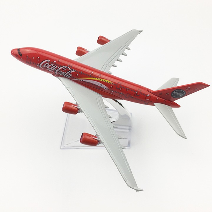 Модел на самолет Airbus A380, Coca Cola, Метал, 16 см, М 1:400