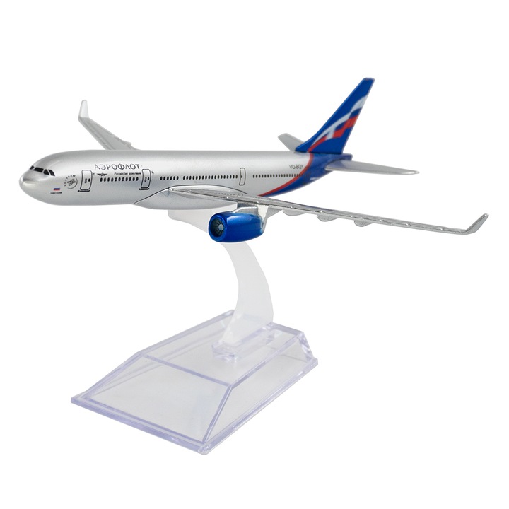 Модел на самолет Aeroflot Airbus A330, метал, 16 см, М 1:400