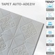 Set 20x Tapet 3D Teno®, suprafata acoperire 9.8 mp, autoadeziv, perete/tavan, model floral, waterproof, usor de montat, design modern, 70x70 cm, gri