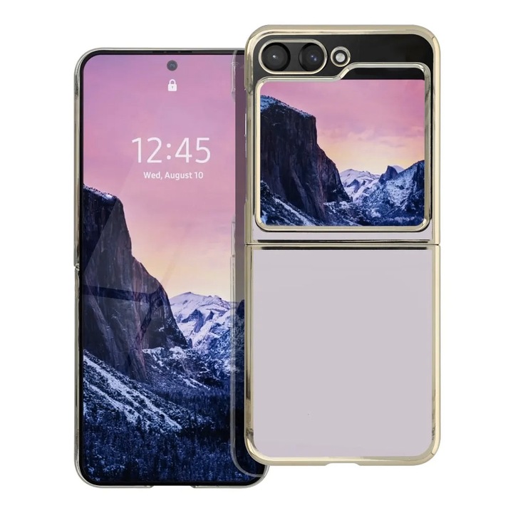 Optim Solution Szilikon tok Samsung Galaxy Z Flip 5 5g / Flip5 5g telefonhoz, Rugalmas TPU, Lux Case, Színes keret, Arany
