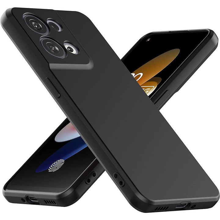 Силиконов калъф, съвместим с Oppo Reno 8, Silicone TPU, Soft Feeling, Slim Fit, Next Level Smart Protection, Camera Protection, Черен