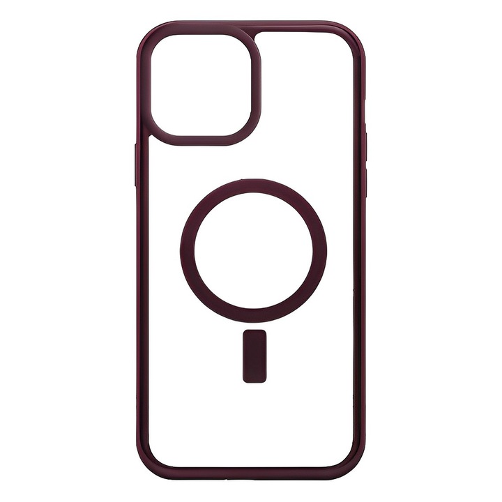Магнитен защитен калъф за iPhone 13, функция MagSafe, компактен дизайн, видимо лого, защита на камерата, против пръстови отпечатъци, против удар, против надраскване, Deep Bordeaux