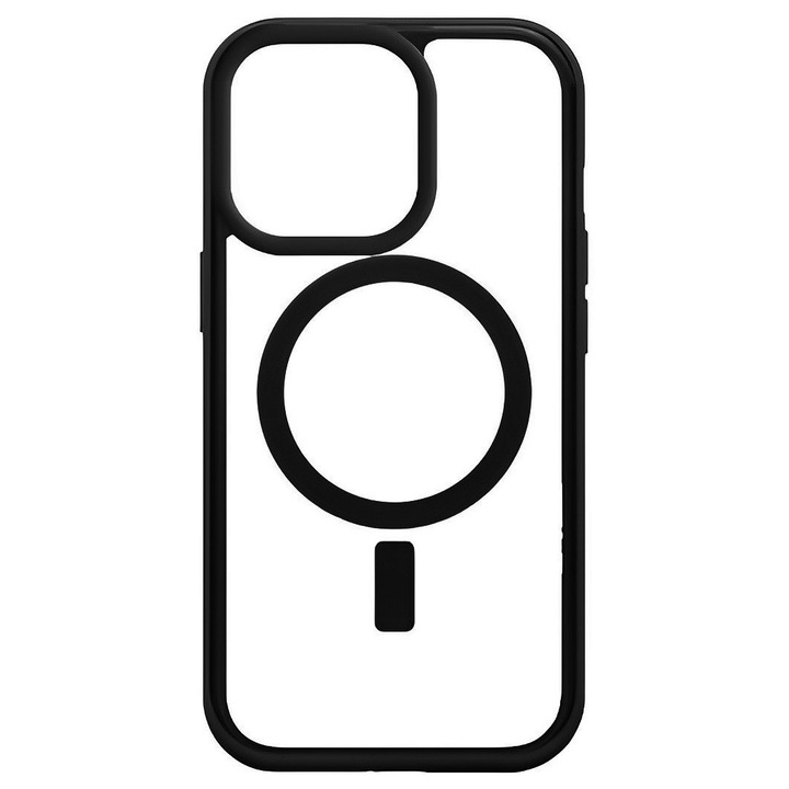 Husa Protectie Magnetica pentru iPhone 13 Pro, Functie MagSafe, Design Compact, Logo Vizibil, Protectie Camera, Anti Amprente, Anti Socuri, Anti Zgarieturi, Cosmic Charcoal