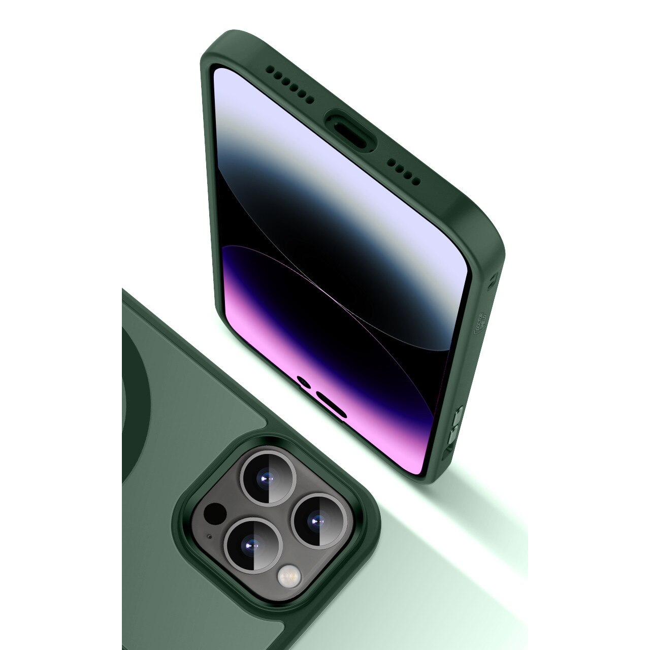 Husa de Protectie, Compatibila Apple iPhone 14 Pro Max, Doctor Shield Fantom, MagSafe - Verde