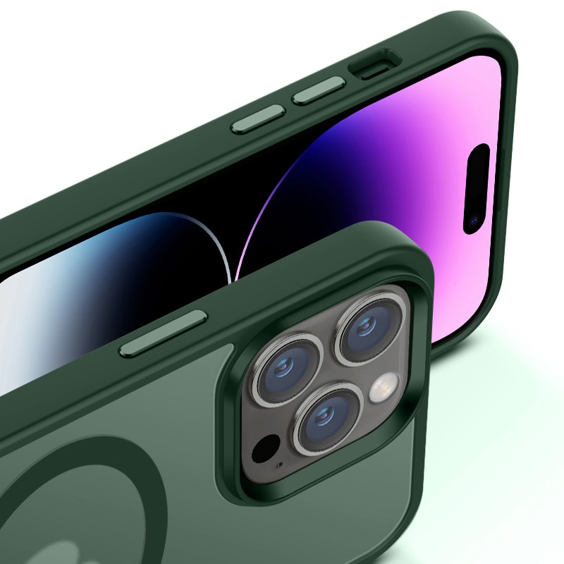 Husa de Protectie, Compatibila Apple iPhone 14 Pro Max, Doctor Shield Fantom, MagSafe - Verde