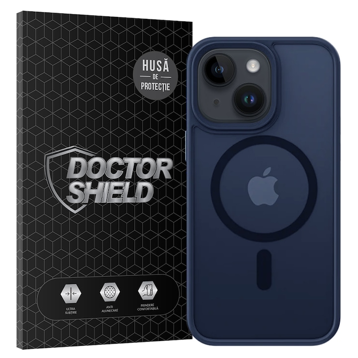 Husa de Protectie, Compatibila Apple iPhone 13, Doctor Shield Fantom, MagSafe - Albastru