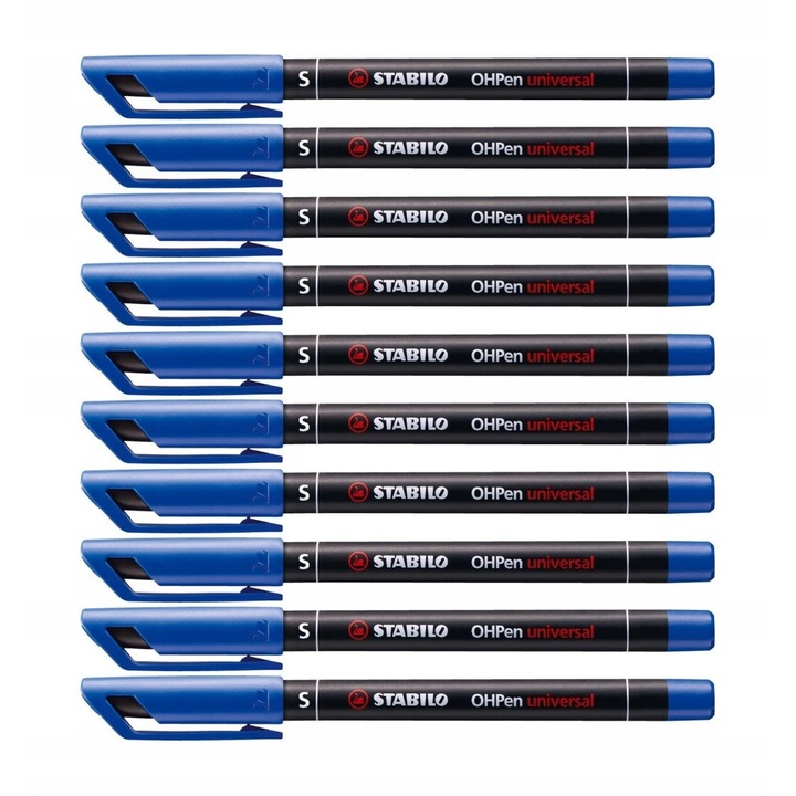 Комплект от 10 маркера Stabilo Ohpen 0.4mm, сини, устойчиви на засъхване