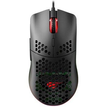 Mouse gaming HAVIT MS1023, iluminare RGB, 4800 dpi, 6 butoane, programabil, design Honeycomb, ultrausor, USB, negru