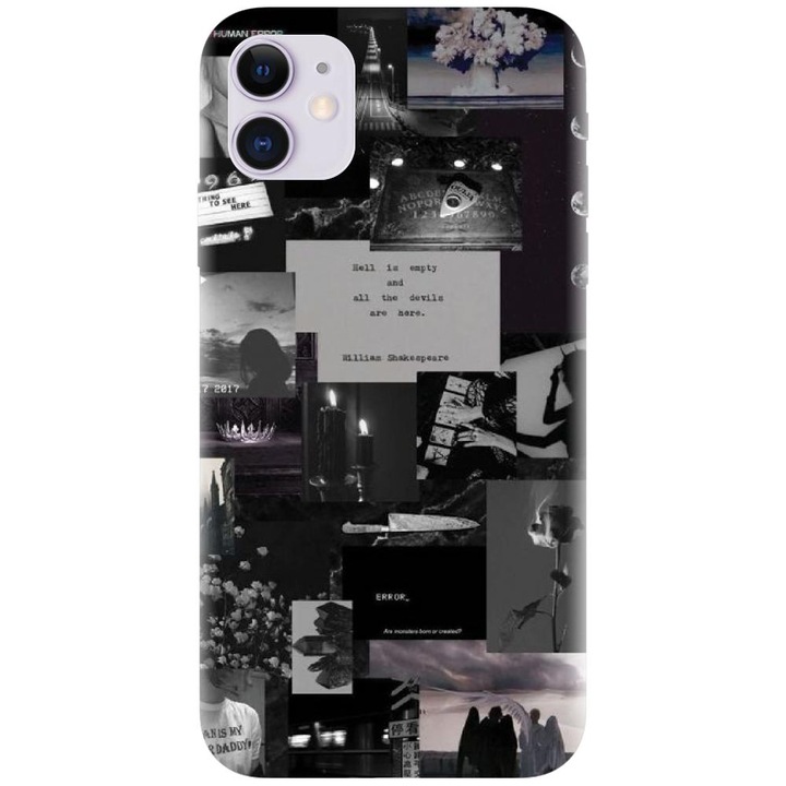 Husa din silicon compatibila cu Apple Iphone 11 (6.1) - model Collage Error