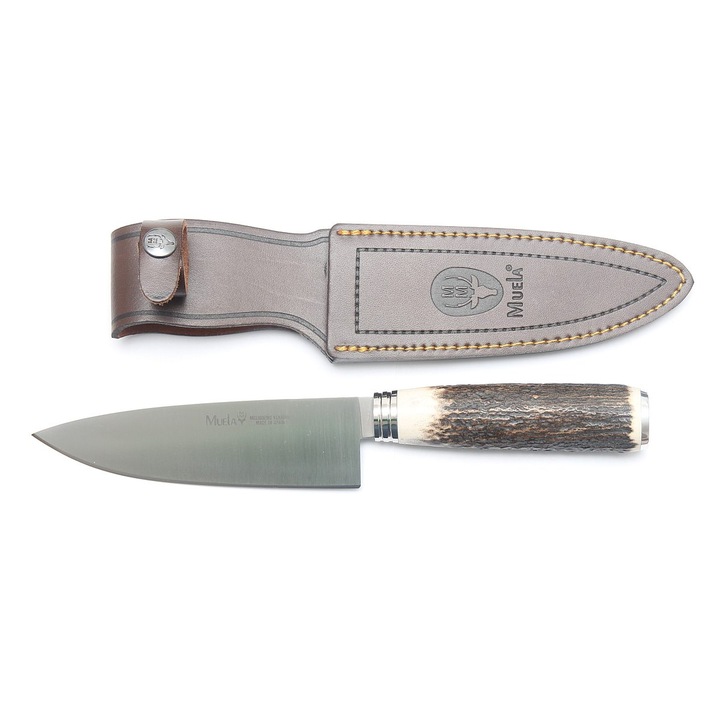 Cutit Vanator Cerb, Teaca Piele, Lama 15cm, Muela CS-15A