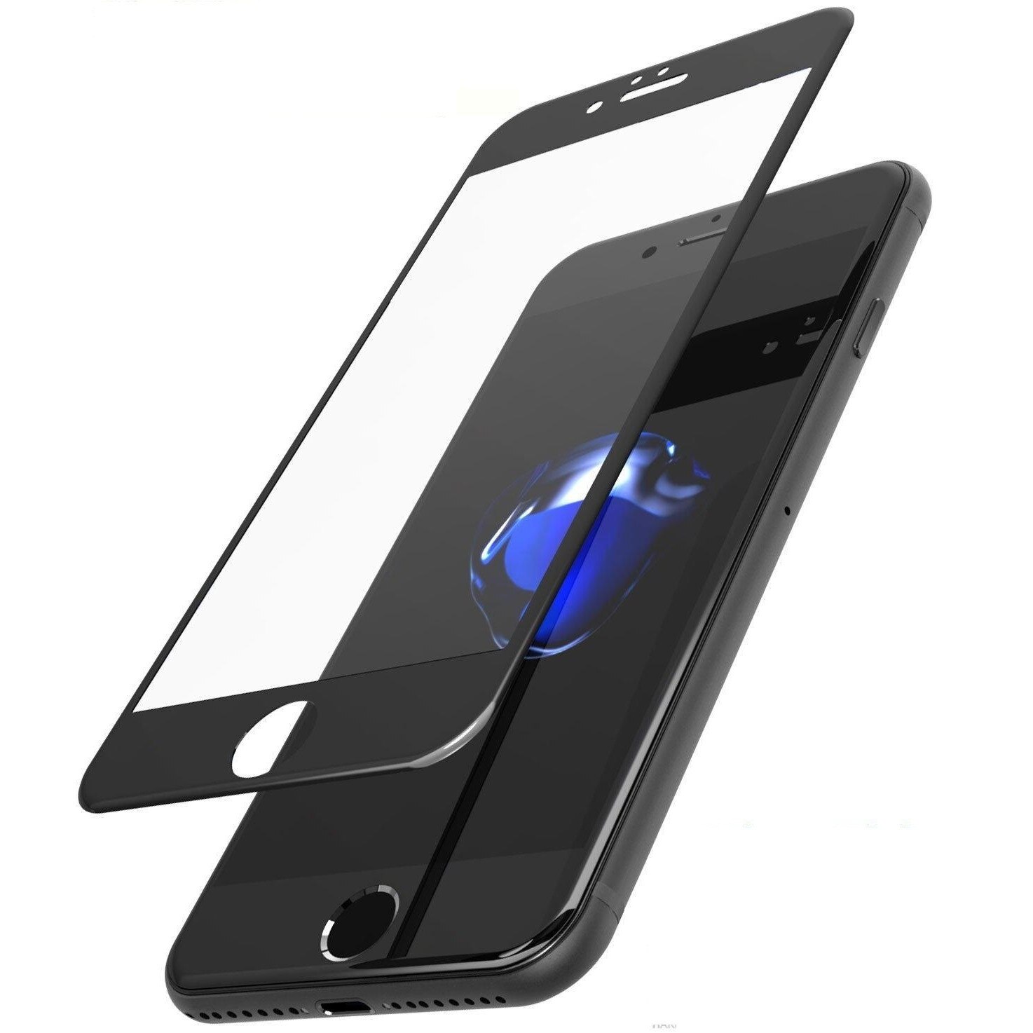 Folie sticla completa 3D, Apple iPhone 7 Plus, acopera tot ecranul, negru