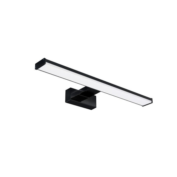 Aplica pentru baie cu led Leylek Black 8W, lumina naturala 4200K, 720lm, IP44, 400x120 mm
