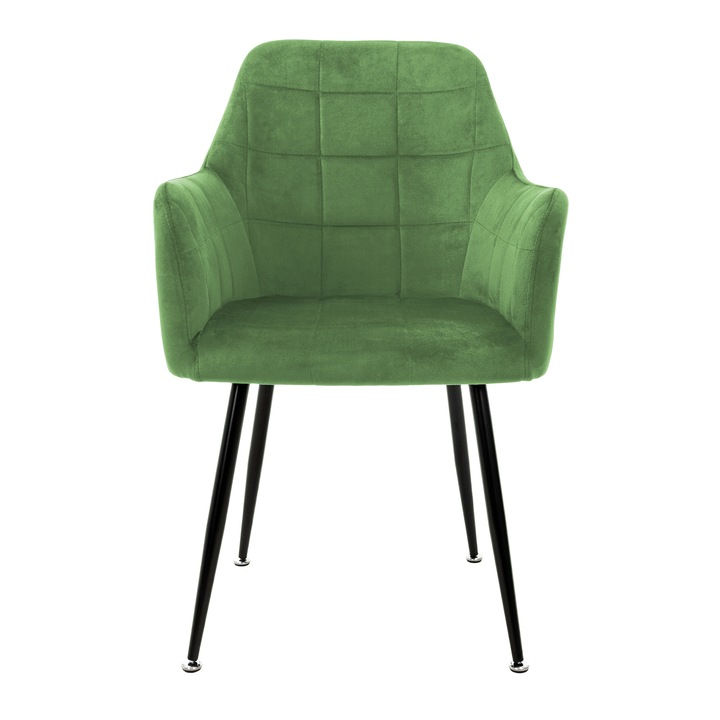 Столове за трапезария, ML-Design, зелени, кадифе, 58 x 60 x 84 см, универсални и многофункционални, модерен дизайн