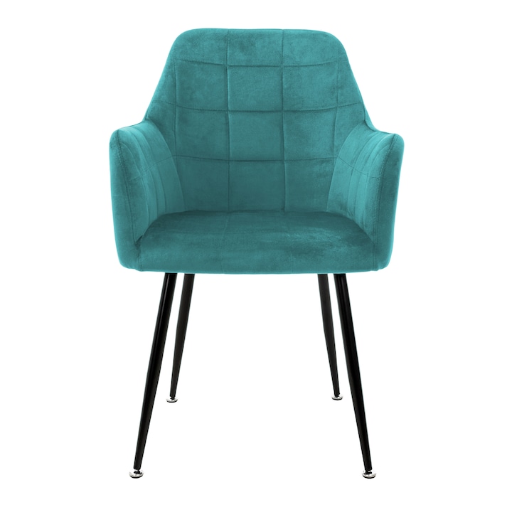 Столове за трапезария, ML-Design, тюркоазени, кадифе, 58 x 60 x 84 см, универсални и многофункционални