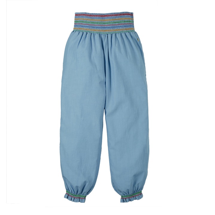 Pantaloni lejeri, Harems Chambray, albastru, bumbac organic