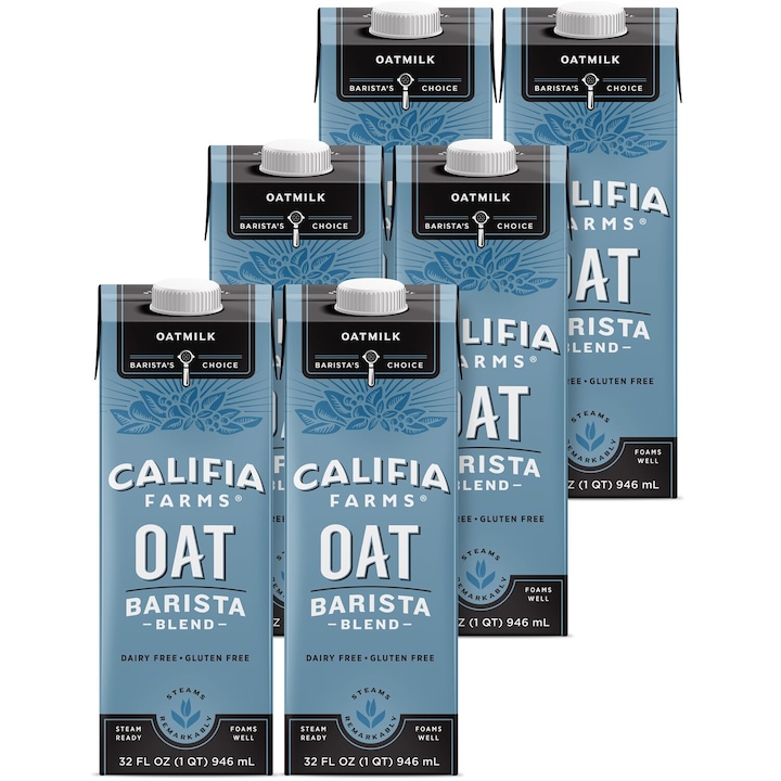 Bautura din ovaz Califia Farms Barista Edition, fara zahar adaugat, vegan, bax 6 l