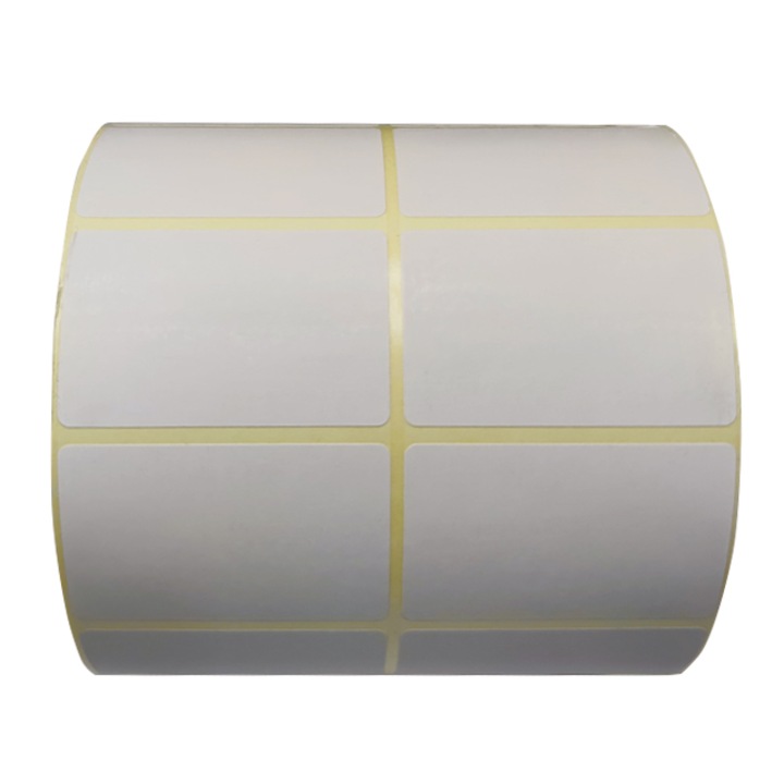 Pachet 5 role etichete autoadezive hartie Thermal ECO 50 x 32 mm, Alb, 2 etichete/rand, 3.000 etichete / rola