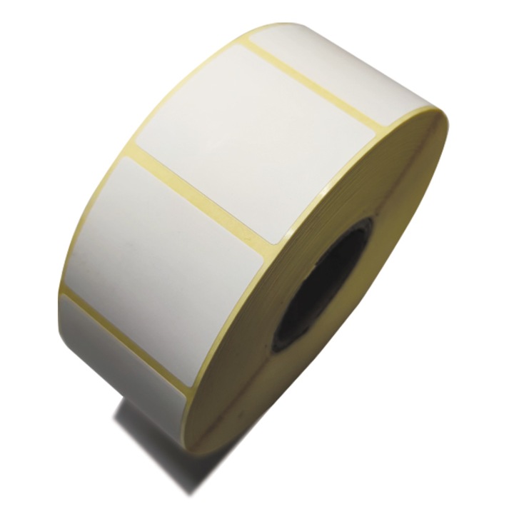 Pachet 10 role etichete autoadezive hartie Thermal ECO 43x38 mm, Alb, 1.800 etichete / rola