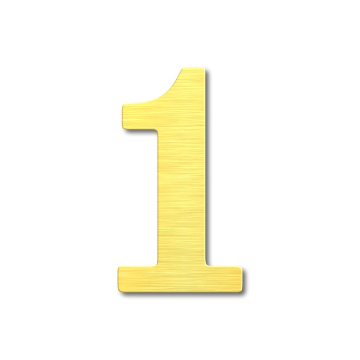 Numar casa/apartament, Cifra 1, 6x3,3 cm, ABS, Auriu