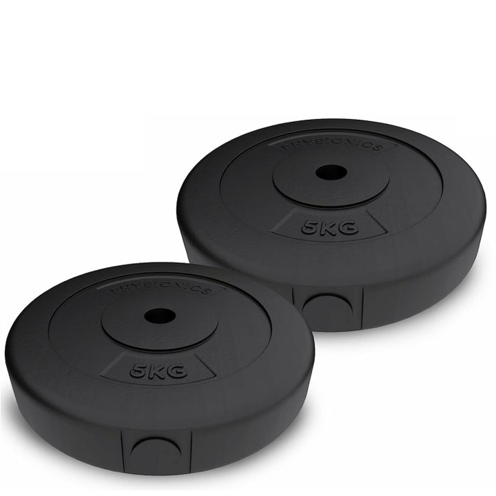 Set discuri din plastic umplute cu ciment, 2 x 2kg, Physionics