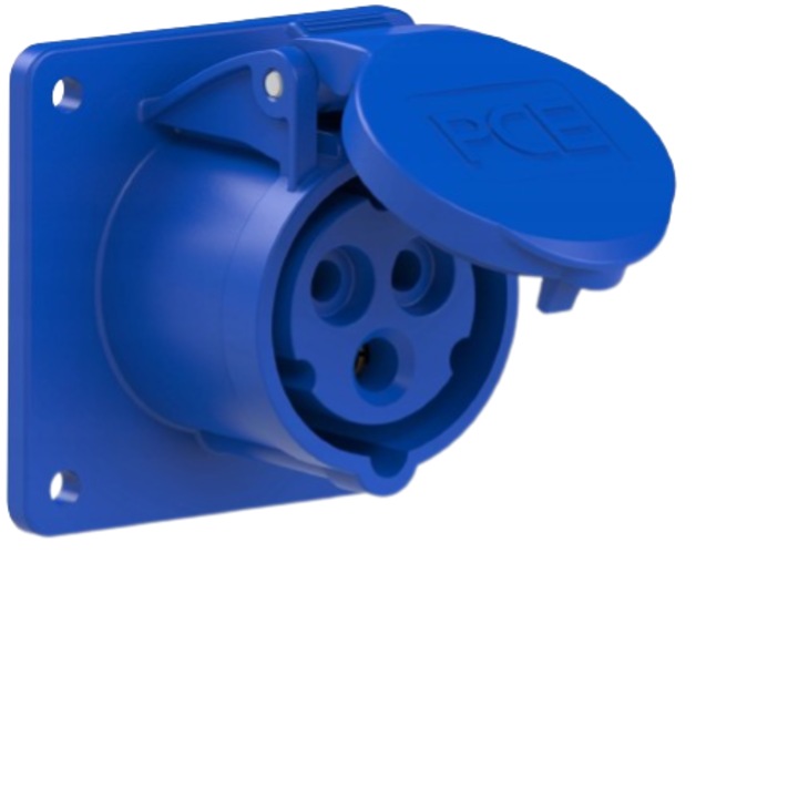 Priza panou, PCE, Drept, 16A, IP44, Albastru