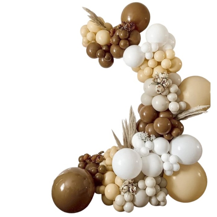 Kit arcada baloane DIY culori natur 98 buc