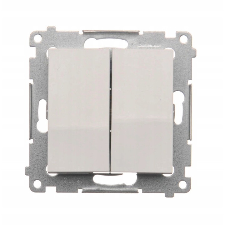 Dupla kapcsoló, Kontakt-Simon, 54, 10A, 250V, műanyag, fehér