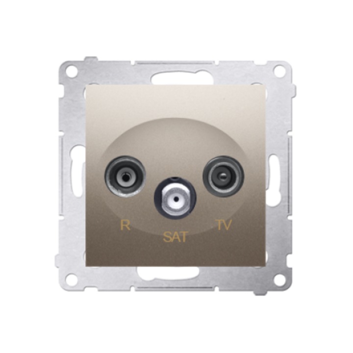 Priza antena, SIMON, 54 RTV-SAT, priza terminal, Auriu