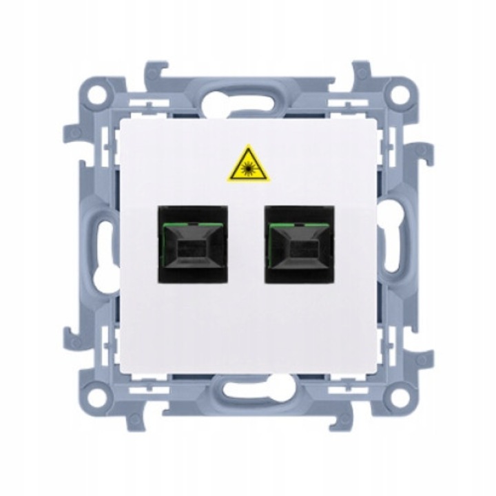 Priza dubla fibra optica, Kontakt-Simon, IP20, 77x77 mm