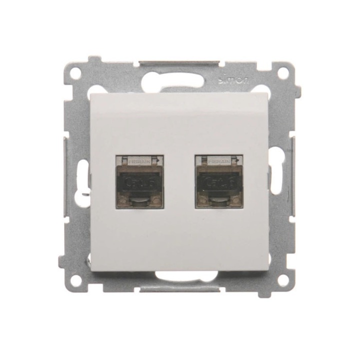 Priza dubla, Kontakt-Simon, RJ45, Gri