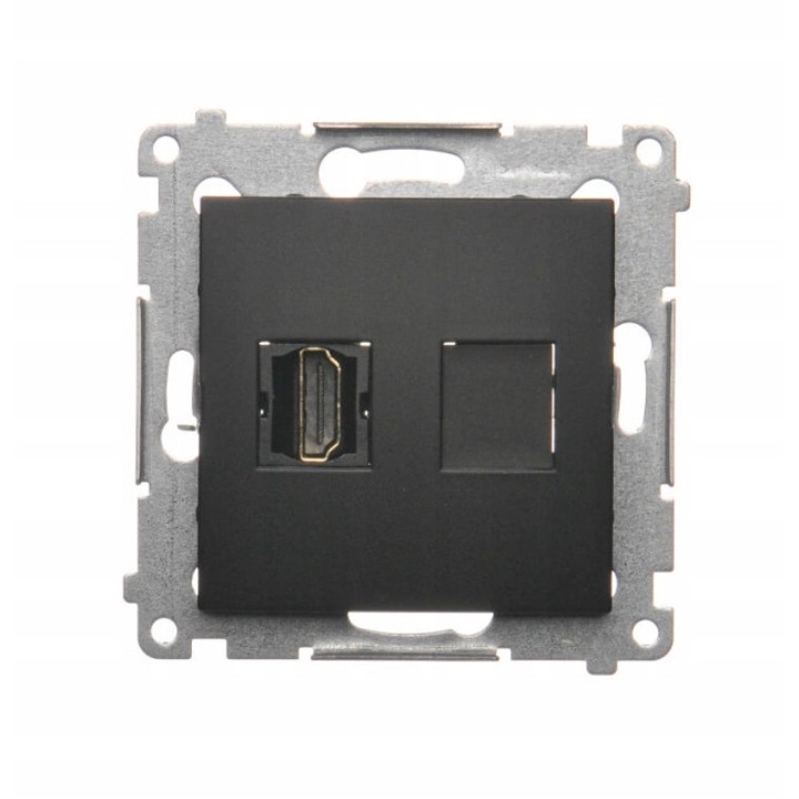 Priza mufa HDMI, Kontakt-Simon, Negru mat