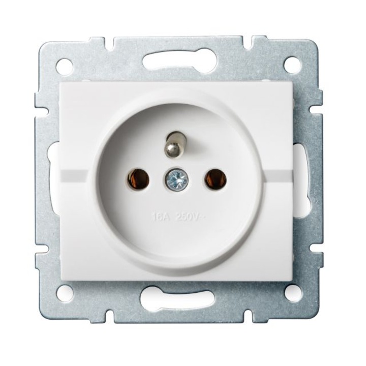 Priza cu pin, Kanlux, Alb